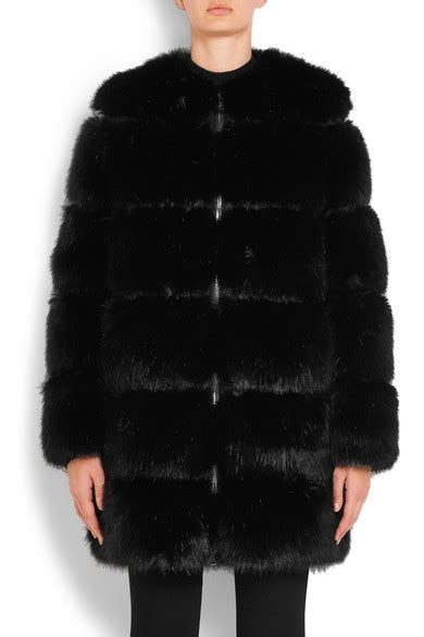 givenchy faux fur coat grey
